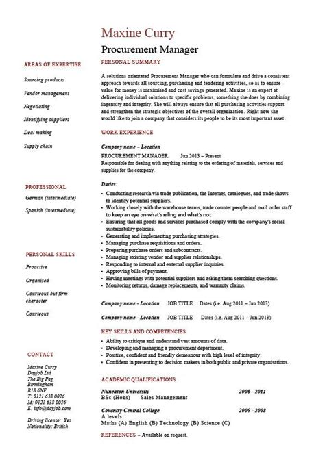 An autocratic nurse is the boss, full stop. Cv Sample For Purchase Manager - Procurement Manager Resume