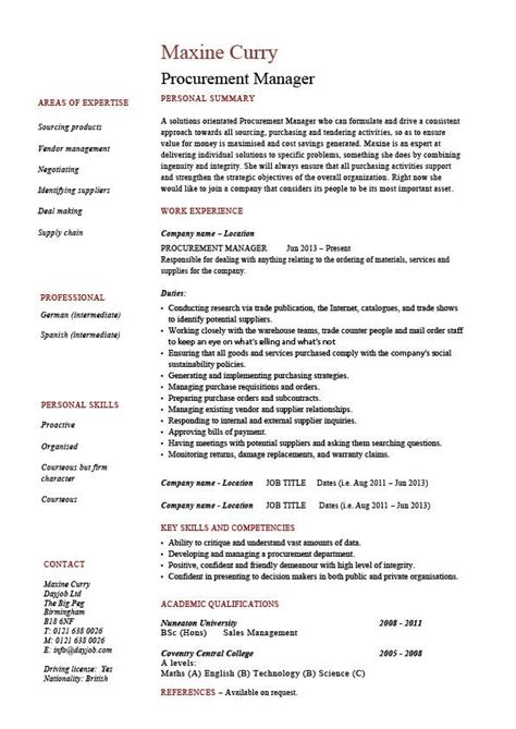 If you are a job seeker looking for a finance manager position, use our sample job description below to see what job skills and experiences employers are finance manager. Procurement manager CV template, job description, sample ...