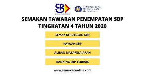 Semakan keputusan tawaran mrsm sesi kemasukan tahun 2019 bagi tingkatan 1 dan tingkatan 4. Semakan Tawaran Penempatan SBP Tingkatan 4 2020