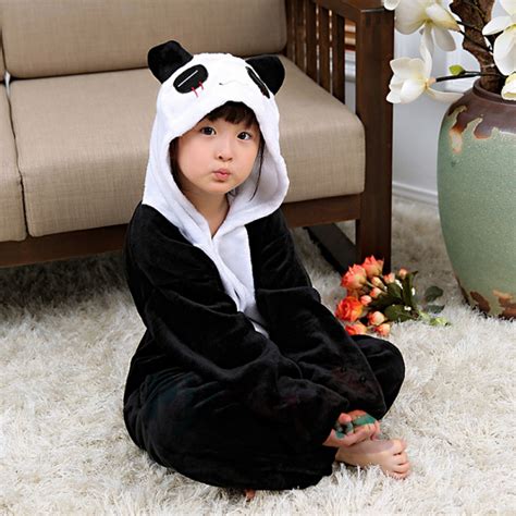 Shy Panda Kids Flannel Animal Onesie Pajamas