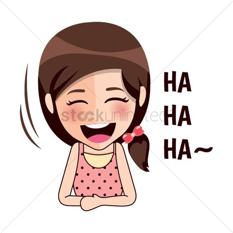 Cartoon Girl Laughing Vector Image 1957234 Stockunlimited