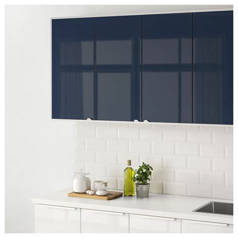 Ikea Jarsta High Gloss Black Blue Door Country Kitchen Designs Blue