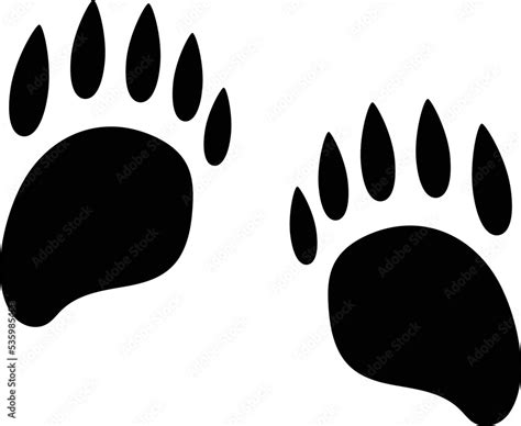 Panda Footprint Vector Illustration Animal Footprints Stock Vector