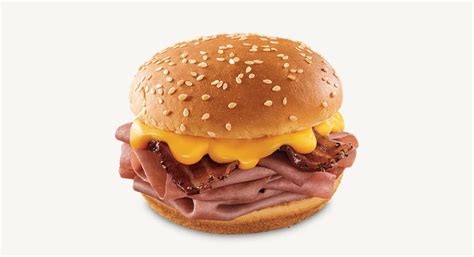 If you've looked at an arby's sandwich or burger, it's pretty big. Arby's | Jr Bacon Cheddar Melt. | Bacon nutrition, Bacon ...