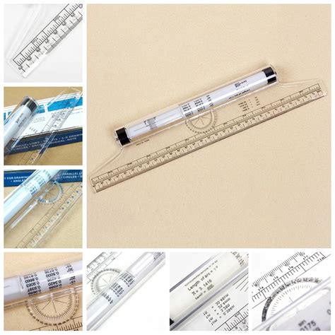 Multi Purpose Clear Metric Parallel Drawing Rolling Ruler Measurement