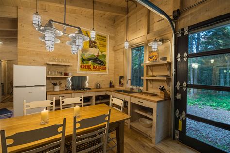 The magic of the internet. The Cahill cabin dining and kitchen areas follows a ...