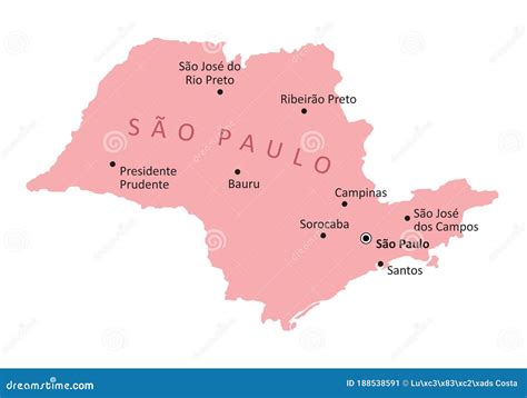 Mapa Aislado Del Estado De Sao Paulo Stock De Ilustración Ilustración