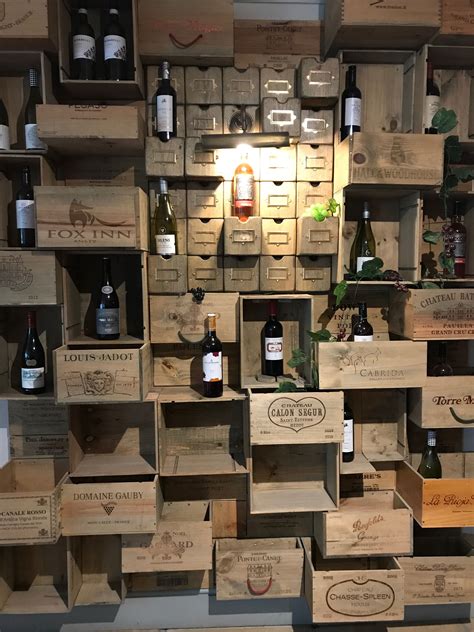 Save on box wine storage. Feature wall made from wine boxes | Wine box crafts, Wine ...
