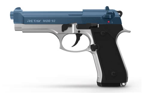 Retay Arms Mod 92 Chrome Blue 9mm Pull The Trigger