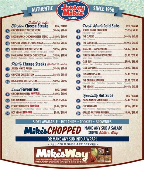 Prices at jersey mike's may vary from location to location. Jersey Mike's Subs Menu, Menu for Jersey Mike's Subs, Benowa, Gold Coast - Urbanspoon/Zomato