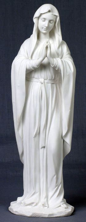Blessed Virgin Mary In Prayer Statue 1175 Inch White Veronese