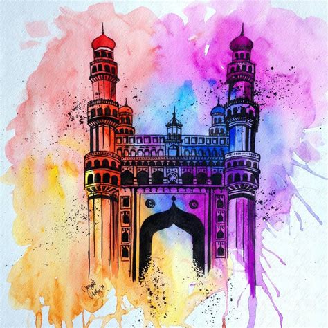 Charminar Hyderabad By Another Scarlet Lily Painting Art Projects