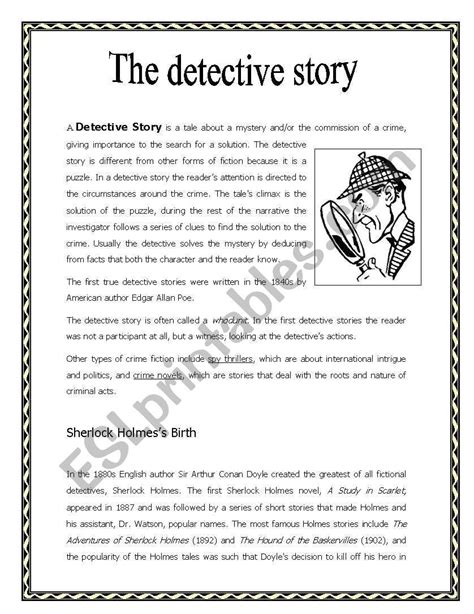 A Brief Summary On The History Of Detective Stories With Some Comprehension Questions It Is A