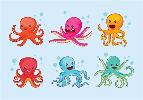Set of Cute Octopus with Expression - Download Free Vector Art, Stock Graphics & Images | Cute ...