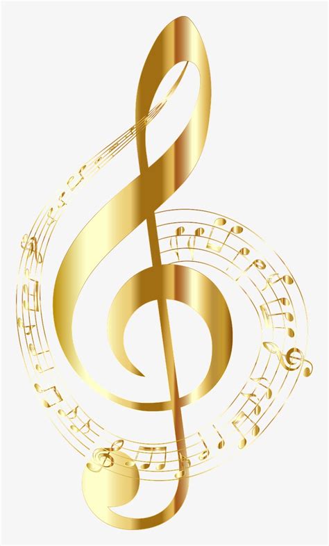 Treble Clef Gold Music Note Free Transparent Png Download Pngkey