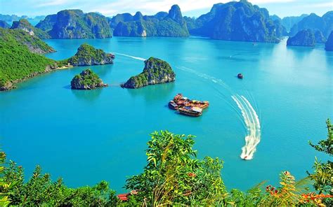 Boat Island Vietnam Hạ Long Bay Ha Long Bay Hd Wallpaper Peakpx