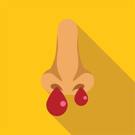 Nose bleeding with blood drops flowing, medical healthcare concept