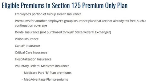 Pre Tax Eligible Premiums In Section 125 Premium Only Plan Free Nude