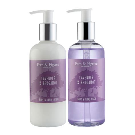 Lavender And Bergamot Hand And Body Wash And Lotion Set Fern And Fig Tree