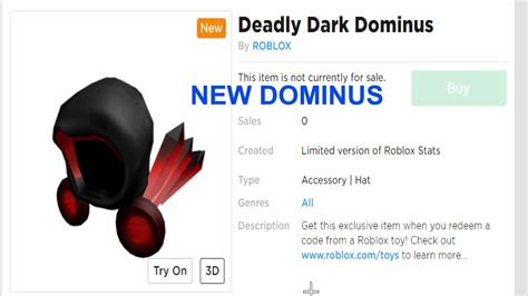 Make sure that you're logged into your roblox account on which you want to. Toy Code Deadly Dark Dominus Roblox Toy Code Youtube - Free Roblox Cheat Guidelines