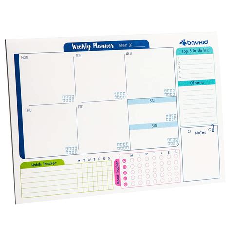 Buy Weekly Planner Pad Desk Notepad With Undated Tear Off Sheets