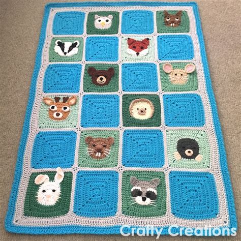 Woodland Animals Baby Blanket Crochet Pattern Etsy Uk