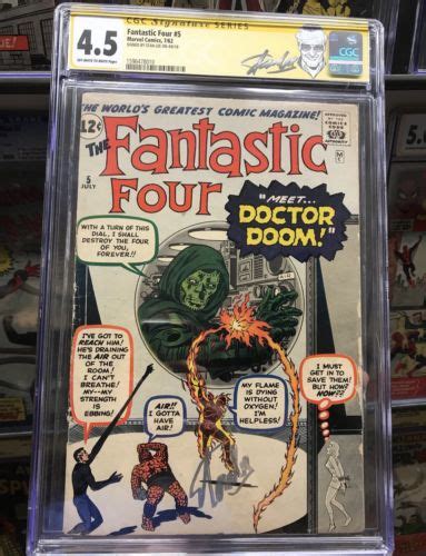 Fantastic Four 5 Cgc 45 Ss Stan Lee First Doctor