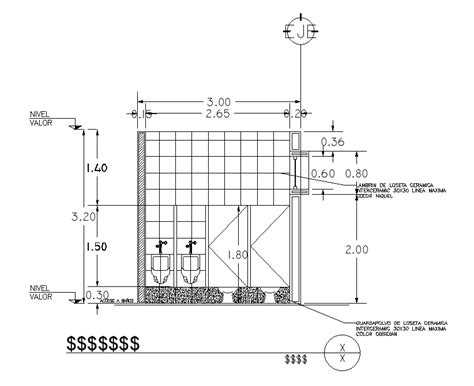 Toilet Side Section Detail Defined In This Autocad Drawing File