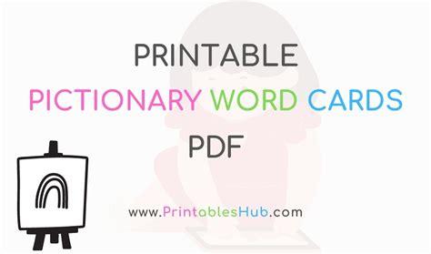 Free Printable Pictionary Words And Category Cards Pdf Printables Hub