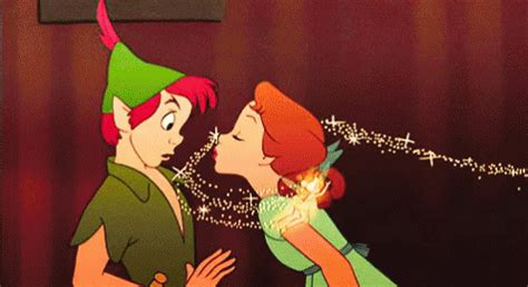 Peter Pan Tinkerbell Gif Peter Pan Tinkerbell Kiss Discover Share