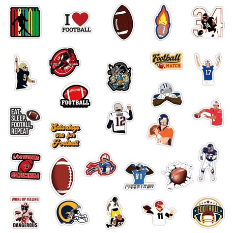 Pack Of 25 Vinyl American Football Stickers Die Cut Decal Etsy