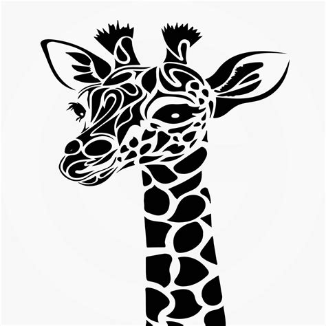 Giraffe Stencil Model Template Design Print Digital Download Etsy
