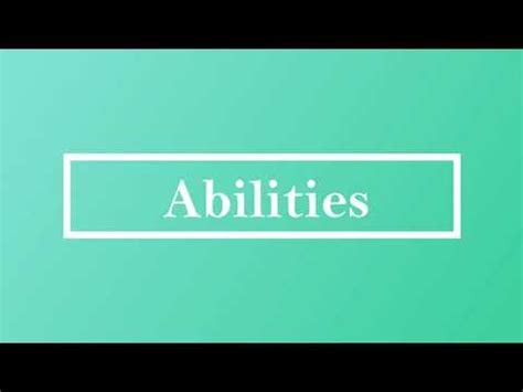 abilities pronunciation  meaning youtube