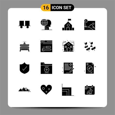 Stock Vector Icon Pack Of 16 Line Signs And Symbols For Copyrighted