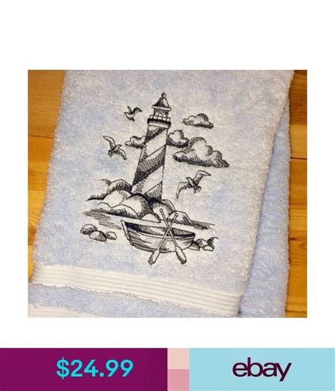 Lighthouse Towels Embroidered Nautical Hand Bath And Towel Setsbeach