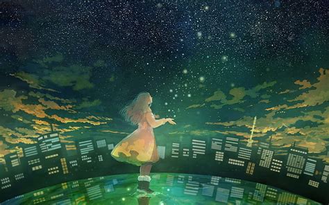 Firefly Summer Beautiful Anime Fireflies Anime Hd Wallpaper Pxfuel