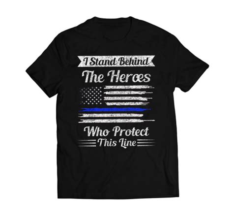 Thin Blue Line Flag Police Hero Law Enforcement Support T Shirt
