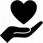 Icon Heart Donation Clipart Symbol Hands Transparent