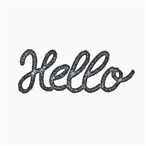 Hello Word Calligraphy Design Stamp Style Illustration 265777 Vector