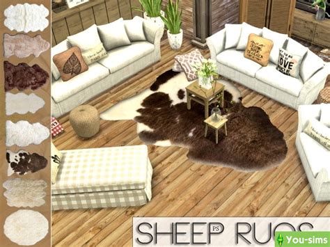 Скачать Коврики Sheep от Pralinesims к Sims 4 You Sims