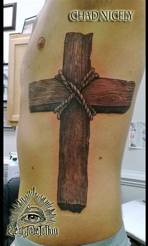 Cross is the most faithful and trusted icon in the world for protection from evil forces. Realistic Wood Cross Rib Tattoo by Chad Nicely by ...