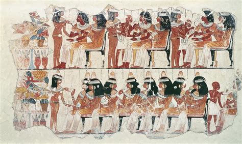 Banquet Scene From Thebes Egyptian As Art Print Or Hand Painted Oil