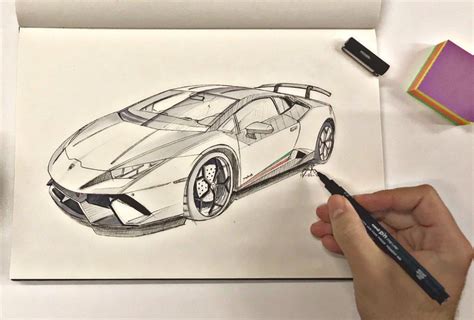 Lamborghini Huracan Performante Done On A Sketchbook Car Design