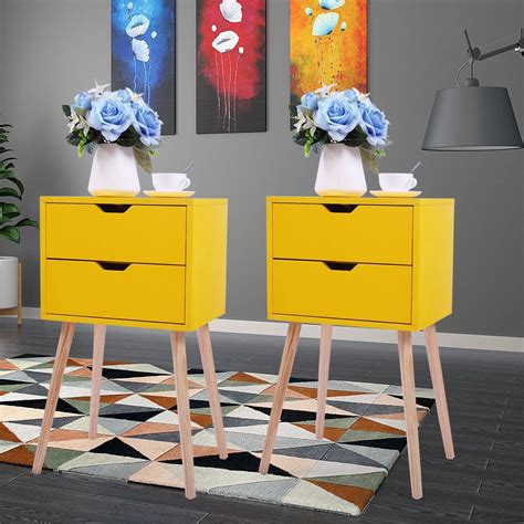 Veryke Night Stand Set Of 2 Bedside Table Side Table With 2 Drawers