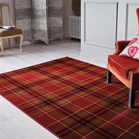 Glen Kilry Rugs In Red Free Uk Delivery Tartan Carpet Red Rugs