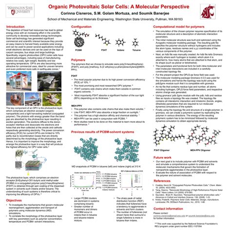 Organic Photovoltaic Solar Cells A Molecular Perspective