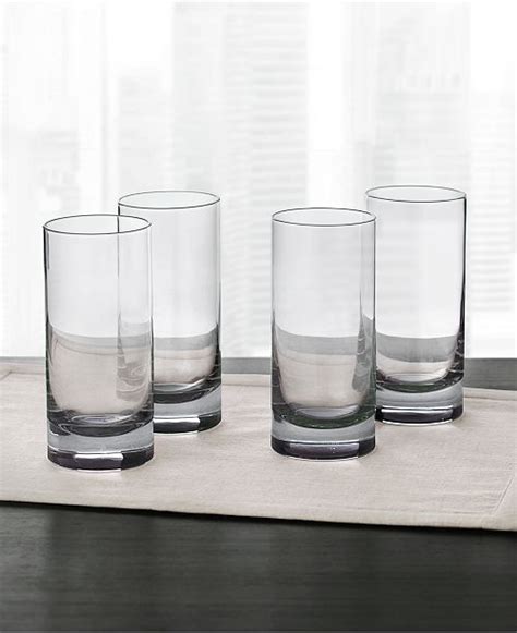 Hotel Collection Highball Glasses With Gray Accent Set Of 4 Created For Macy S And Reviews