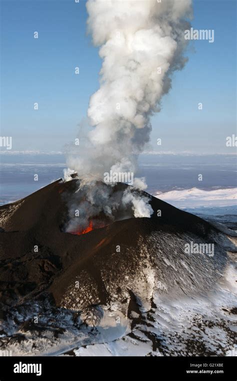 Kamchatka Landscape Eruption Tolbachik Volcano Effusion From Crater