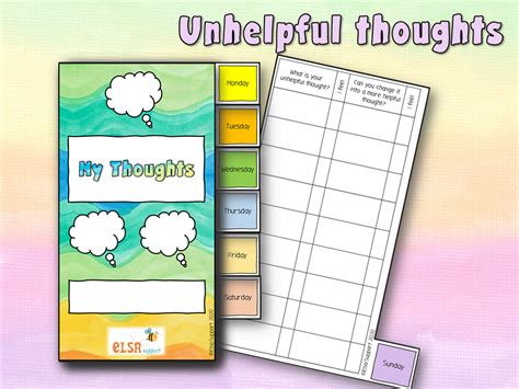 Unhelpful Thoughts Tab Booklet Elsa Support For Emotional Literacy