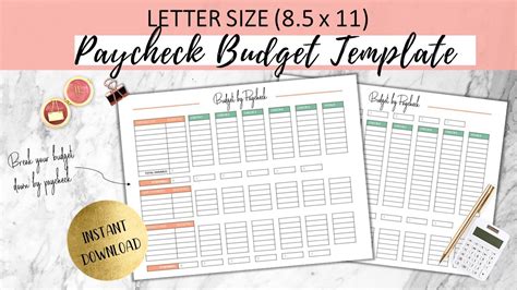 Paycheck Budgetpaycheck Plannerbudget By Paycheckpaycheck Planner